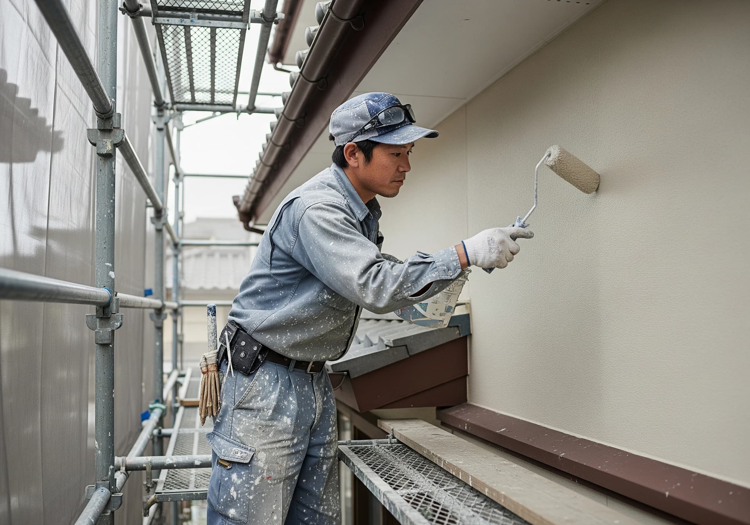 外壁塗装を行う自社の職人